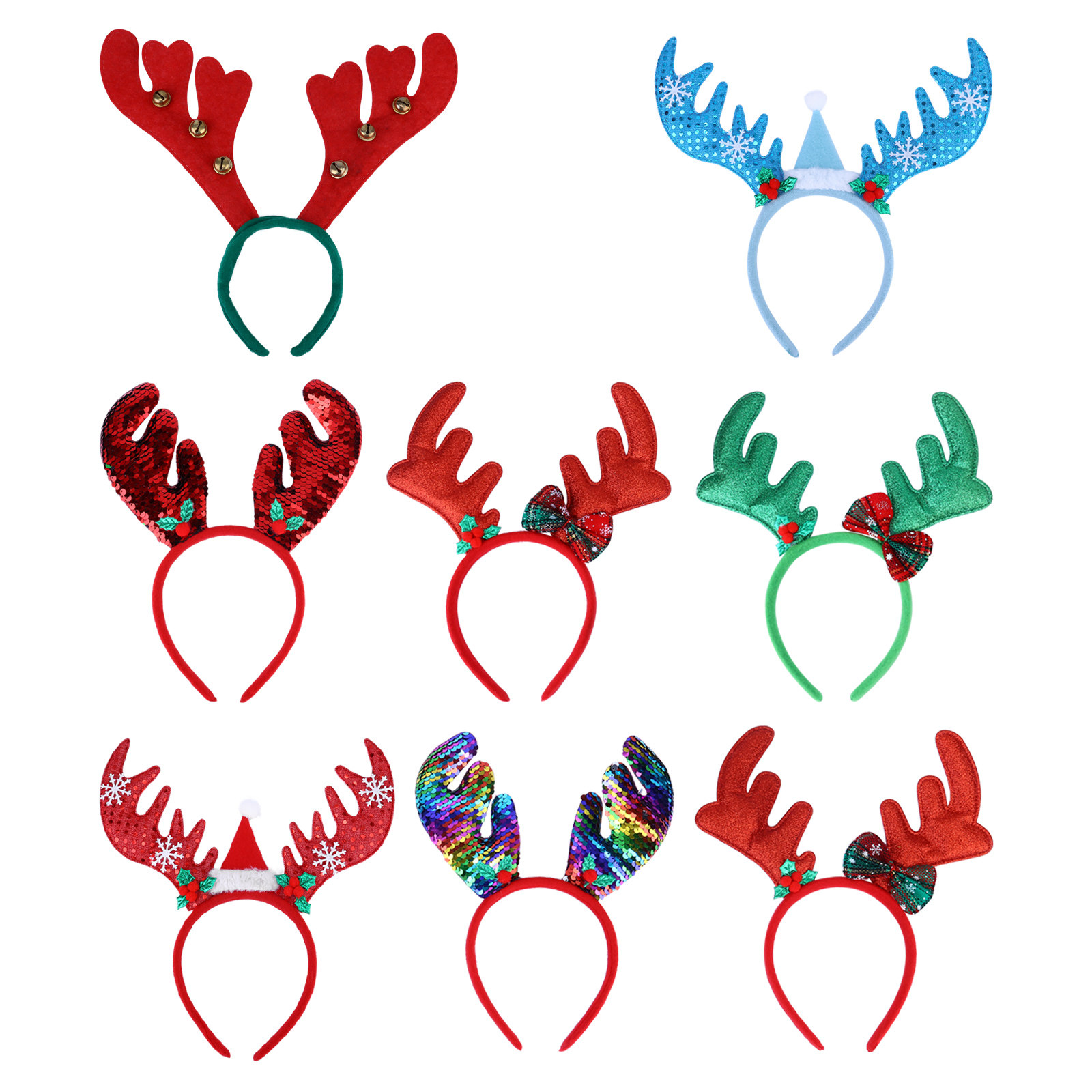 Reindeer Antlers Headband - 8 قطع من إكسسوارات الشعر على