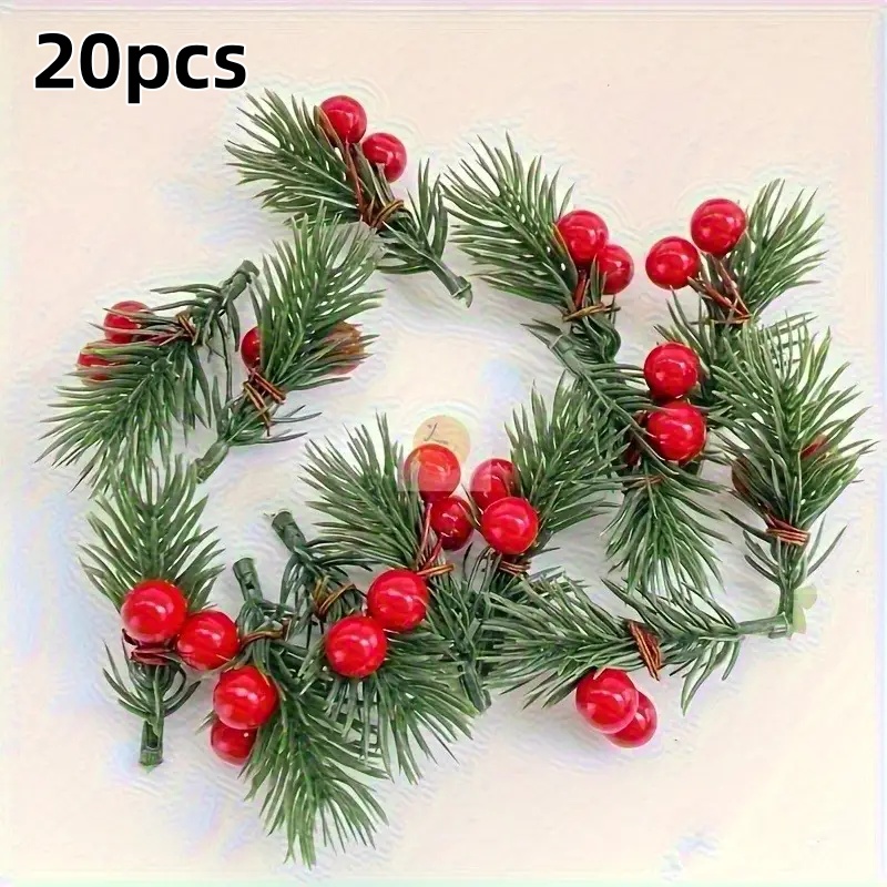 Christmas Tree Artificial - 20 قطعة من أغصان الصنوبر الاصطناعية