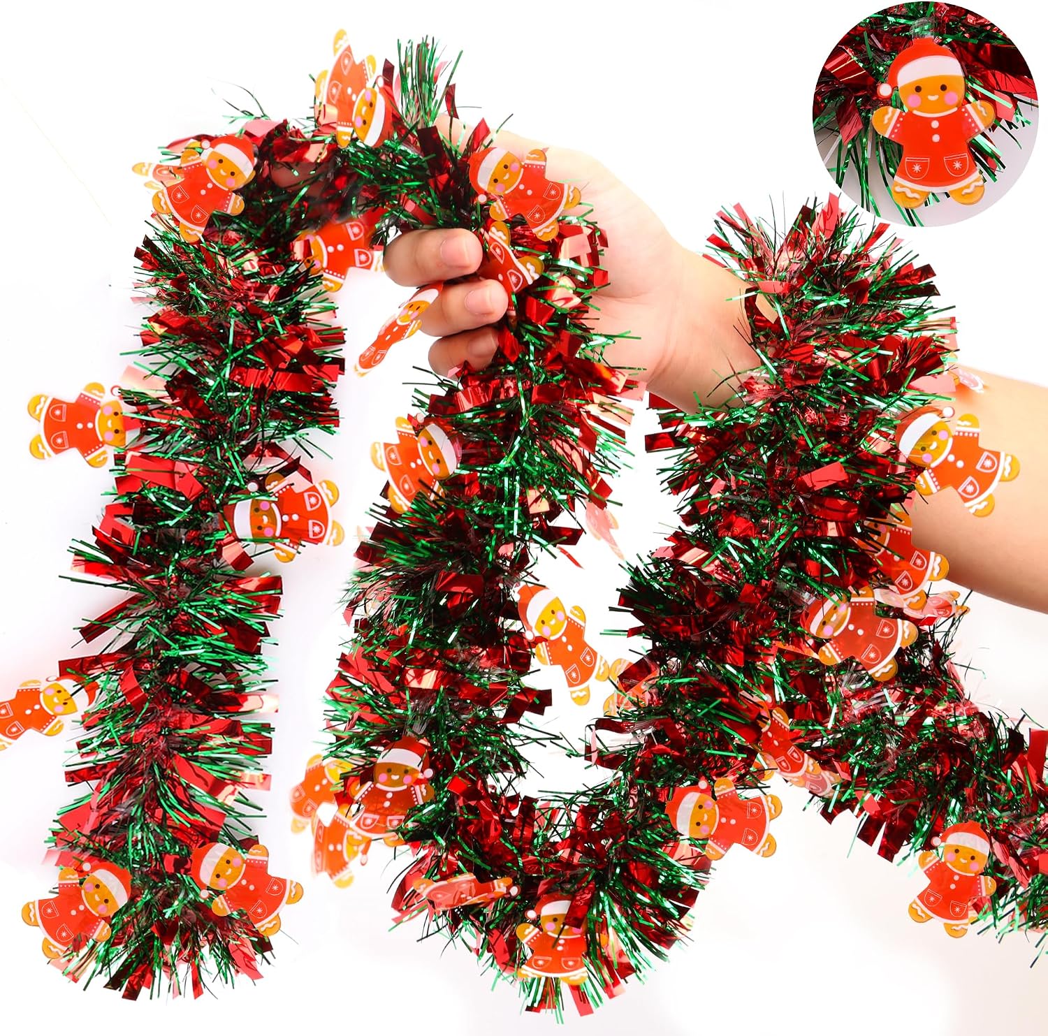 زينة عيد الميلاد: سلسلة زينة ح - مراجعة Tinsel Garland Decoration وسعره