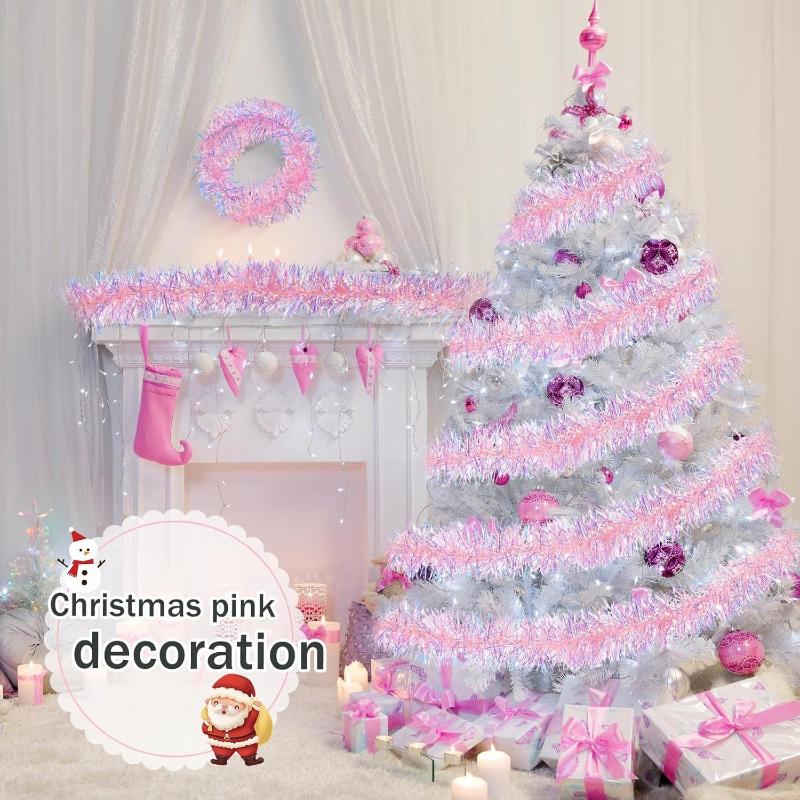 إكليل زينة وردي لامع بطول 2 مت - مراجعة Tinsel Garland Decoration وسعره